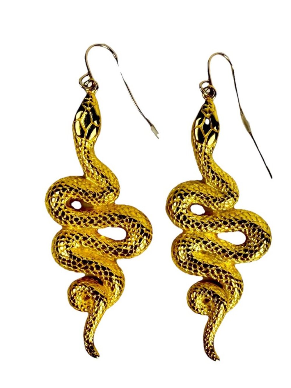 Vintage Metropolitan Museum Of Art MMA USA Snake Earrings Gold Tone 2”